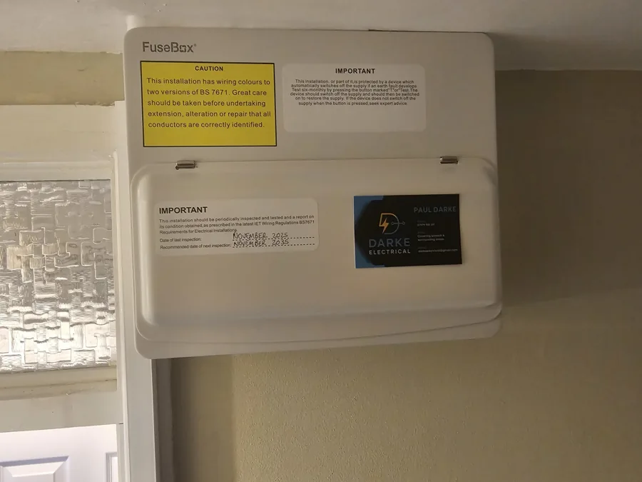Consumer unit with the cover fitted