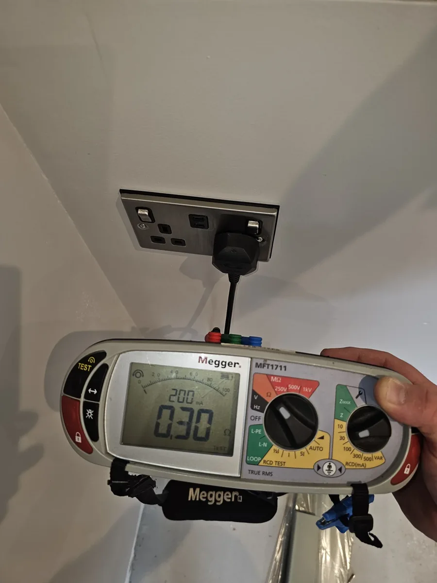Checking a socket during electrical fault finding